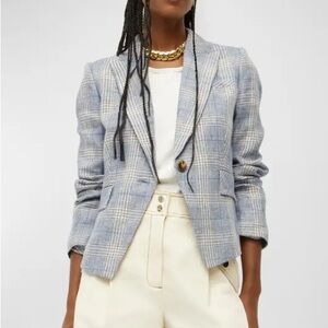 Hosanna Plaid Linen Dickey Jacket Veronica Beard